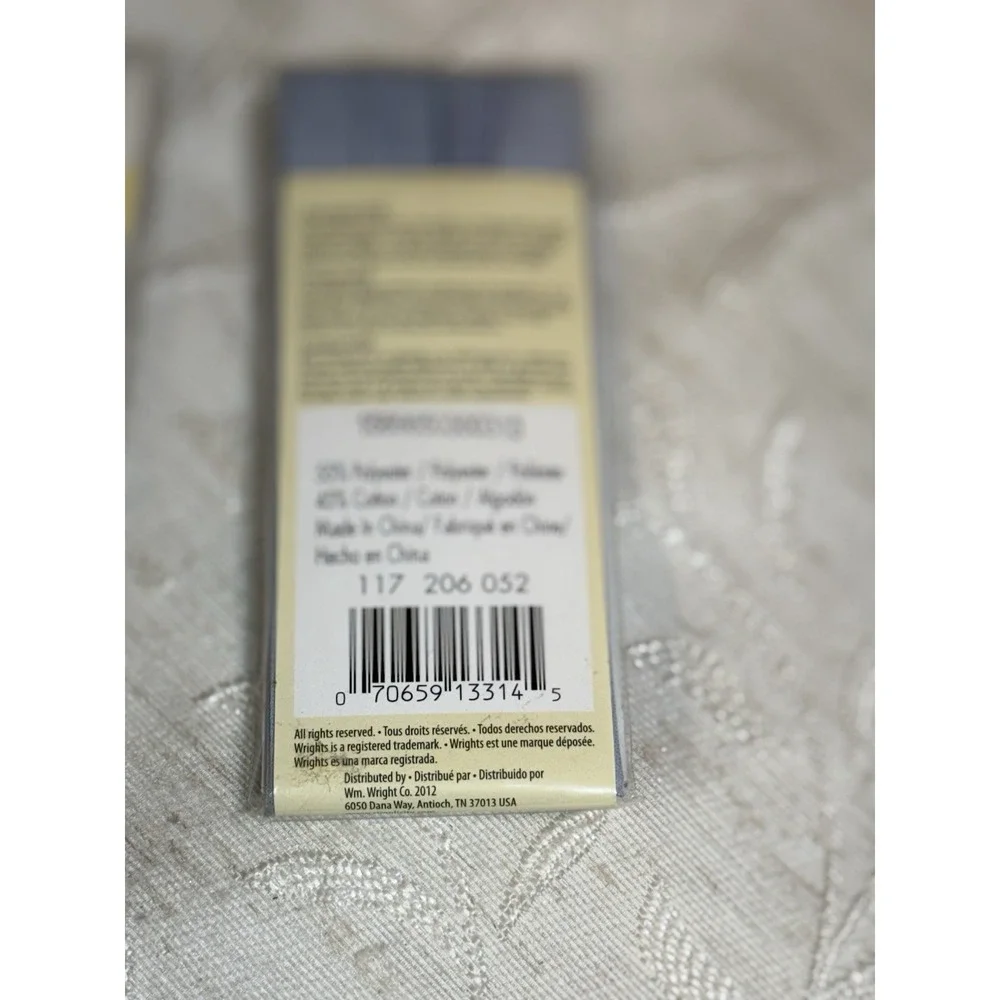 Lot of 3 Wrights & Sew-Ology Bias Tape‎ & Quilt Binding - Blue, White, Brown
